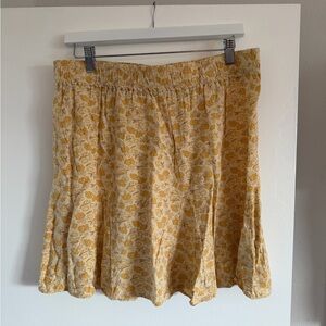 Madewell Floral A-Line Skirt in Yellow